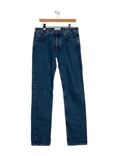 Pre-owned Attico Mid-rise Straight Leg Jeans In Blue