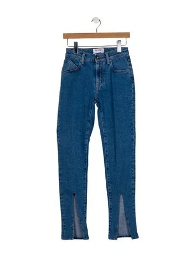 Pre-owned Attico Mid-rise Straight Leg Jeans In Blue