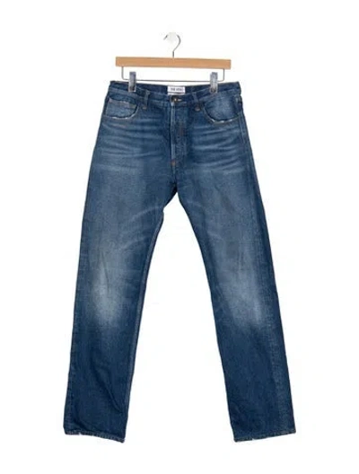 Pre-owned Attico Mid-rise Straight Leg Jeans In Blue