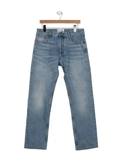 Pre-owned Attico Mid-rise Straight Leg Jeans In Blue