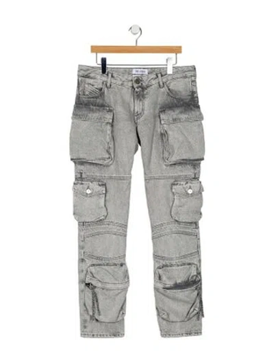 Pre-owned Attico Mid-rise Straight Leg Jeans In Gray