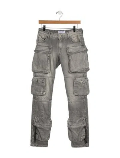 Pre-owned Attico Mid-rise Straight Leg Jeans In Gray