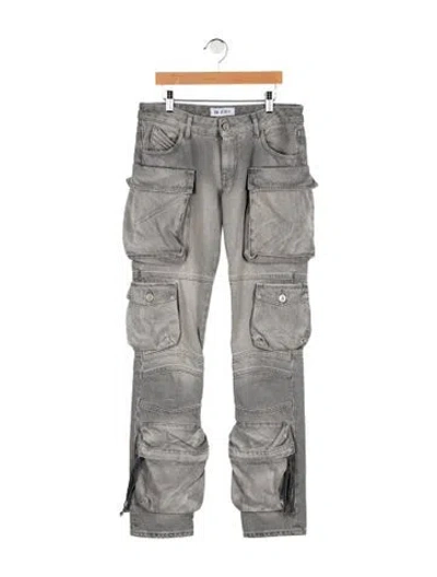 Pre-owned Attico Mid-rise Straight Leg Jeans In Grey