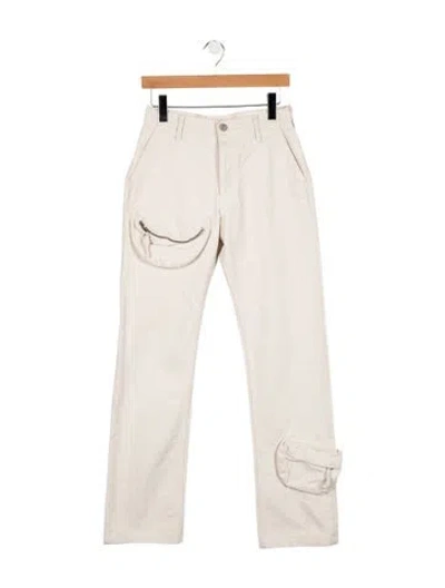 Pre-owned Attico Mid-rise Straight Leg Jeans In Neutral