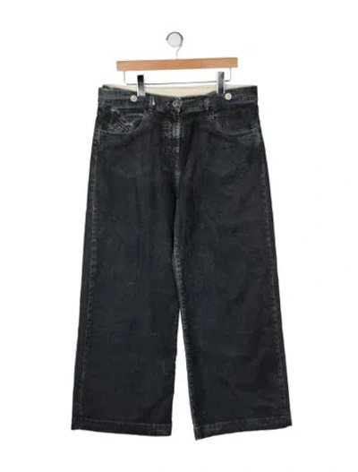 Pre-owned Attico Mid-rise Wide Leg Jeans In Gray