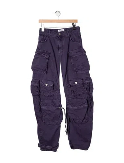 Pre-owned Attico Mid-rise Wide Leg Jeans In Purple