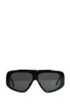 Attico Oversize Rectangular Sunglasses Thick Arms In Black