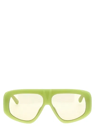 Attico 57 Mask Squared Sunglasses In Acid Green