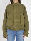 Attico Canvas Bomber Jacket In Green