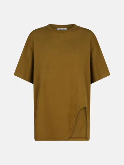 Attico T-shirt Military Green In Brown
