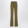 Attico Military Green Wool Gabardine Trousers In Multi