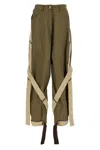 Attico Cargo Trousers With Strap And Pocket In Green