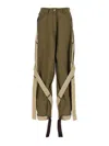 Attico Cargo Trousers With Strap And Pocket In Green