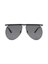 Attico Mina Sunglasses Curved Tips In Black