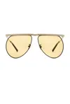 Attico Mina Sunglasses In Silver  Black  & Peach