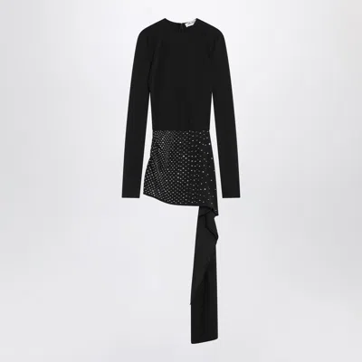 ATTICO MINI BLACK DRESS WITH THERMOSTRASS