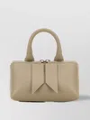 Attico Mini Bow Detail Textured Leather Top Handle Bag
