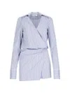 Attico Mini Dress With Stripes And Wrap Design