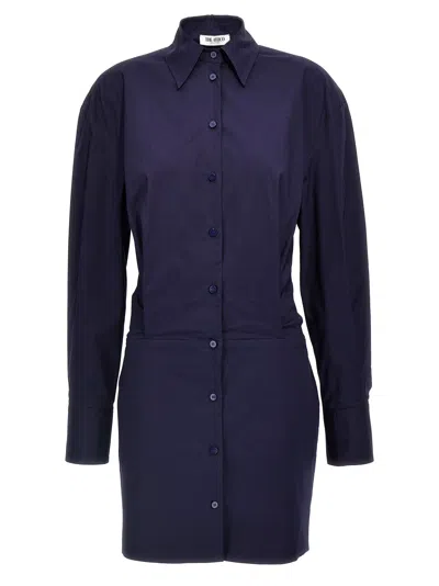 Attico Mini Chemisier Dress Dresses Blue In Navy