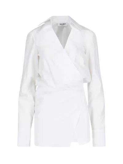 Attico Mini Chemisier Dress In White