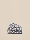 Attico Mini Midnight Mirrored Studs Leather Clutch With Shoulder Strap In Black