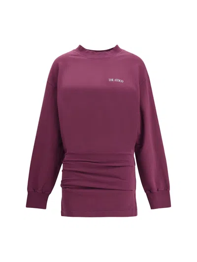 Attico Mini Cotton Dress In Purple