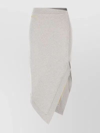 Attico Melange Grey And Beige Midi Skirt