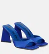 Attico Mini Devon Satin Heel Mules In Blue