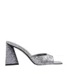 Attico Mini Devon 85mm Glittered Sandals In Gray