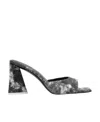 Attico Leather Devon Mules In Gray