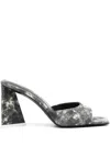 Attico Leather Devon Mules In Grey