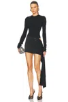 Attico Mini Dress With Thermostrass Studs And Asymmetric Hem In Black