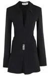 Attico Mini Dress With Deep V-neck In Black