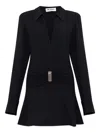 Attico Mini Dress With Deep V-neck In Black