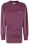 Attico Ruched Cotton-blend Fleece Minidress In Purple