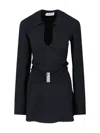 Attico Mini Dress With Deep V-neck In Black