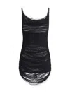 Attico Asymmetric Hem Mini Dress With Charleston Effect In Black