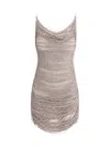 Attico Fringed Mini Dress Sheer Spaghetti Straps In Neutral