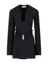 Attico Mini Dress With Deep V-neck In Black
