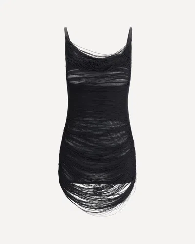 Attico Mini Dress With Adjustable Thin Shoulder Straps In Black