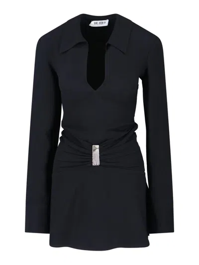 Attico Mini Dress In Brown