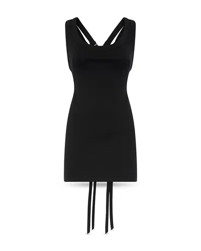 Attico Belted Mini Dress In Black