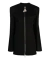 Attico Zip-up Virgin Wool Minidress In Black