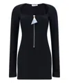 Attico Mini Dress With Deep V-neck In Black
