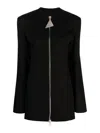Attico Zip-up Virgin Wool Minidress In Black