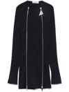 Attico Double-zip Mini Dress In Blue