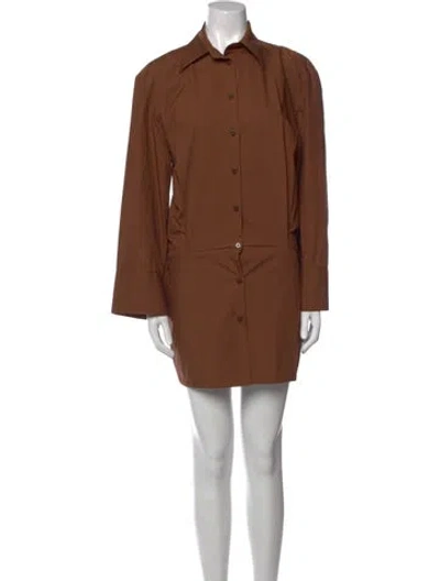 Pre-owned Attico Mini Dress In Brown