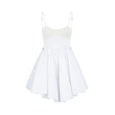 Pre-owned Attico Mini Dress Cotton Stretch 'white' | Women's Size 40