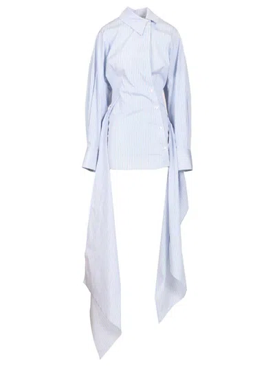 Attico Mini Dress Dresses Light Blue In White