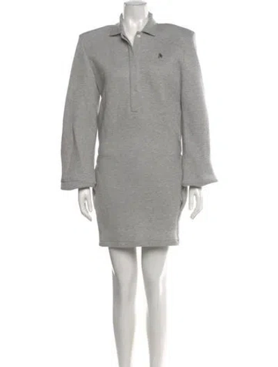Pre-owned Attico Mini Dress In Gray